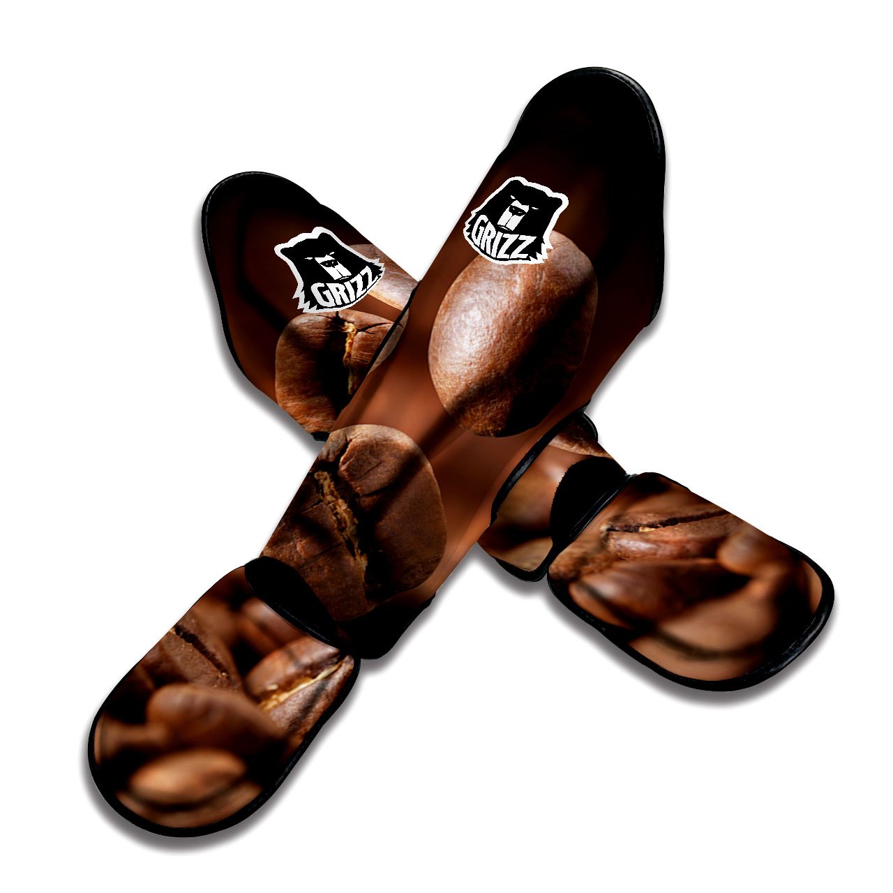 Roasted Coffee Bean Print Muay Thai Shin Guards-grizzshop
