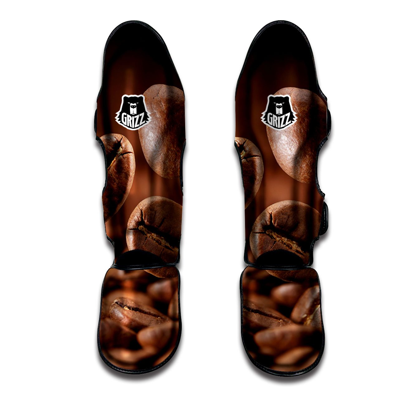 Roasted Coffee Bean Print Muay Thai Shin Guards-grizzshop