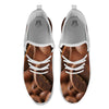 Roasted Coffee Bean Print White Athletic Shoes-grizzshop