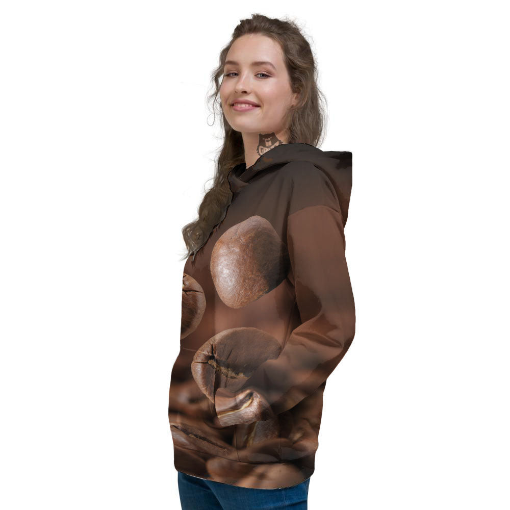 Roasted Coffee Bean Print Women's Hoodie-grizzshop