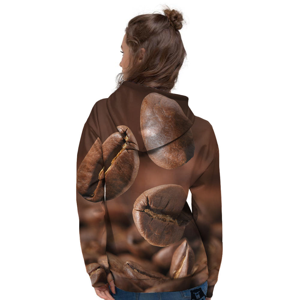 Roasted Coffee Bean Print Women's Hoodie-grizzshop