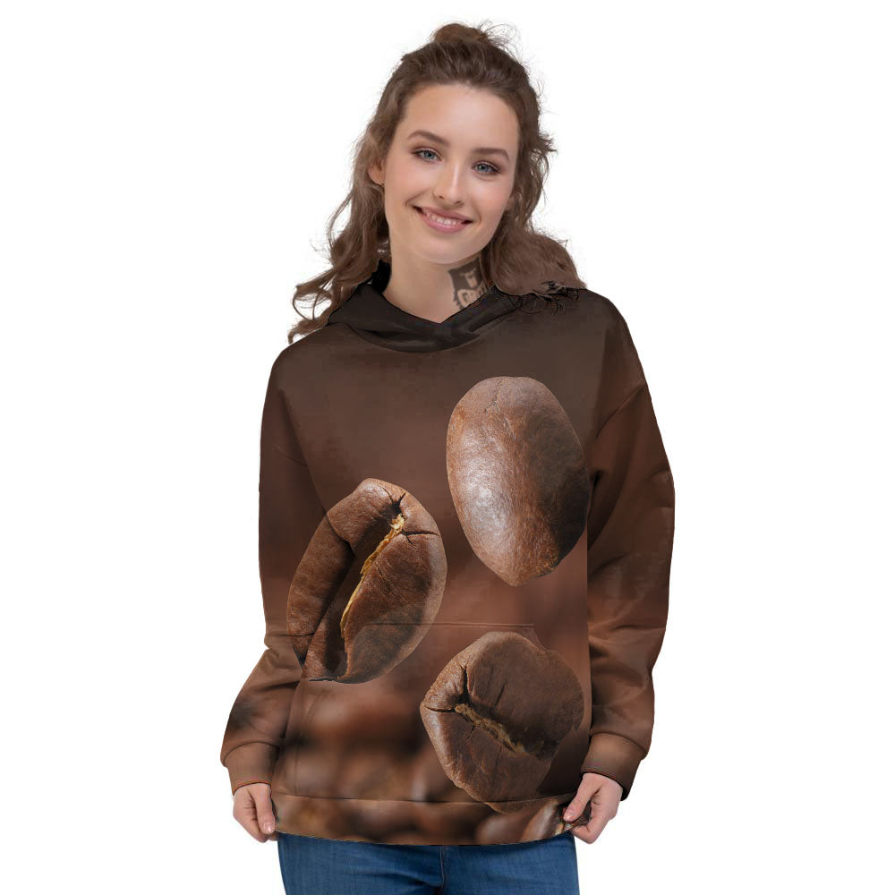 Roasted Coffee Bean Print Women's Hoodie-grizzshop