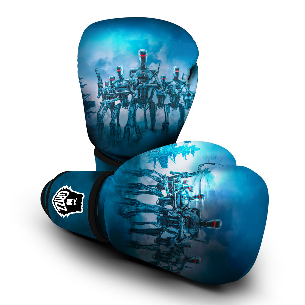 Robot Army Print Boxing Gloves-grizzshop