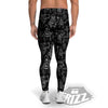 Robot Black And White Print Pattern Men's Leggings-grizzshop