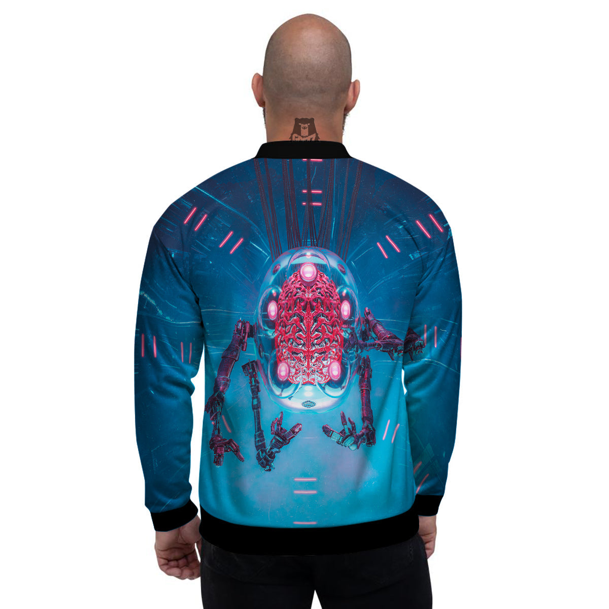 Robot Brain Machine Print Men's Bomber Jacket-grizzshop