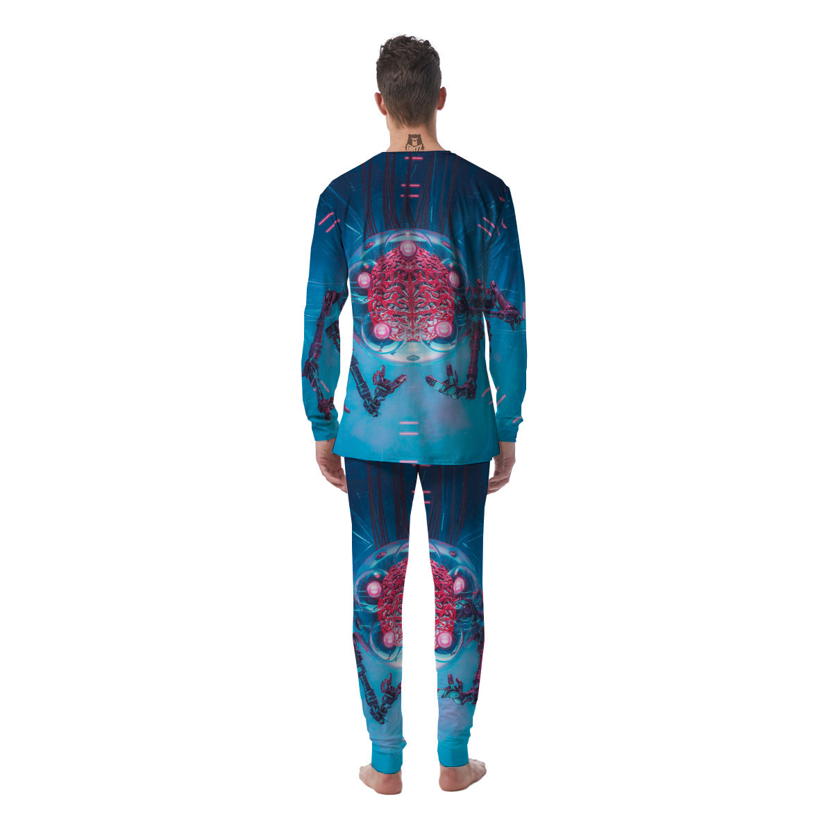 Robot Brain Machine Print Men's Pajamas-grizzshop