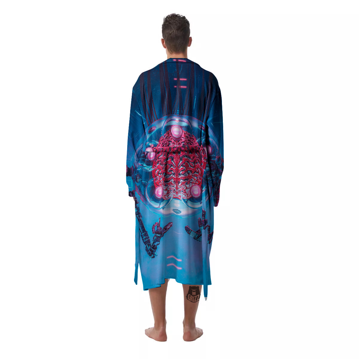 Robot Brain Machine Print Men's Robe-grizzshop