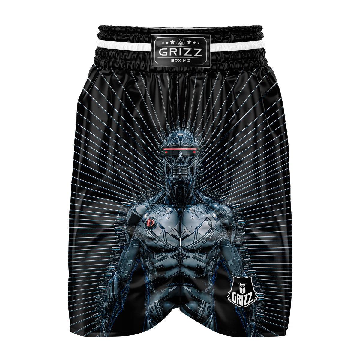 Robot Connection Print Boxing Shorts-grizzshop
