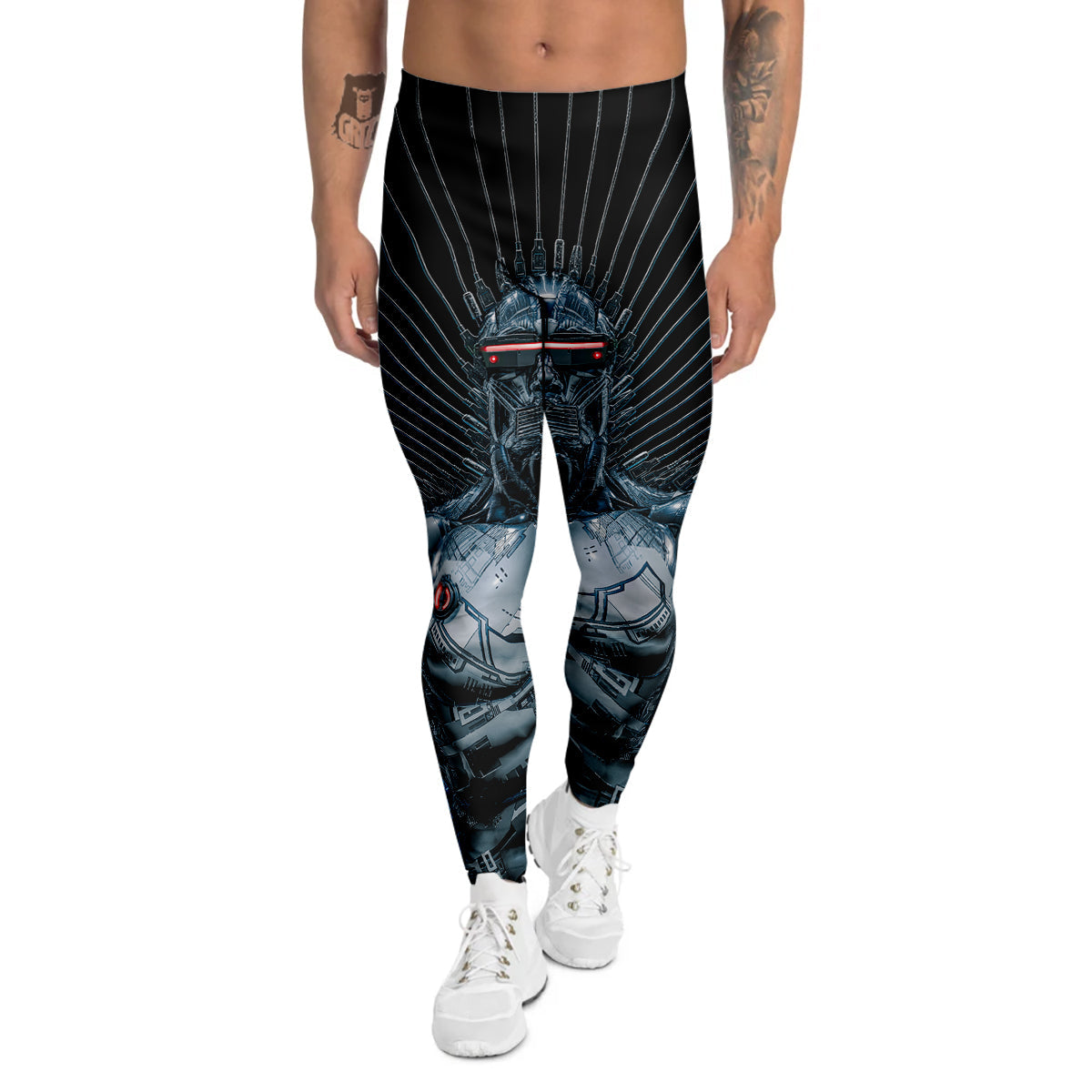 Robot Connection Print Men's Leggings-grizzshop