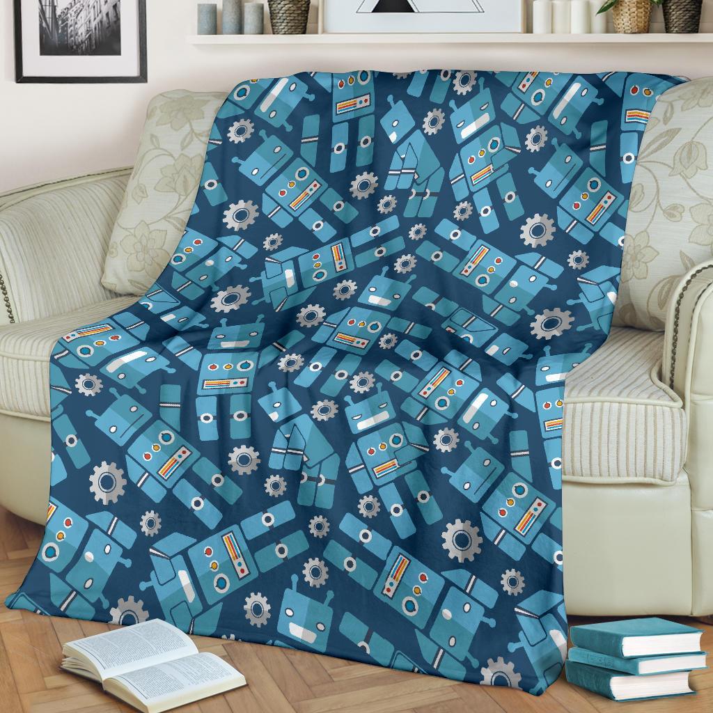 Robot Cyborg Pattern Print Blanket-grizzshop