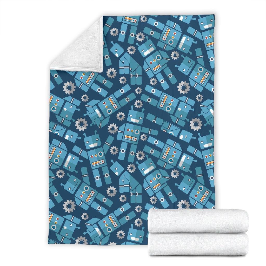 Robot Cyborg Pattern Print Blanket-grizzshop