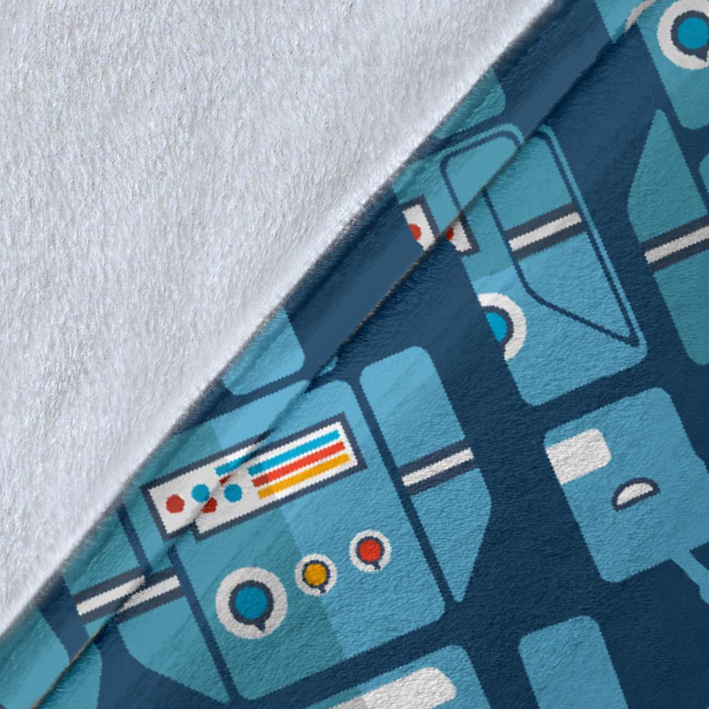 Robot Cyborg Pattern Print Blanket-grizzshop
