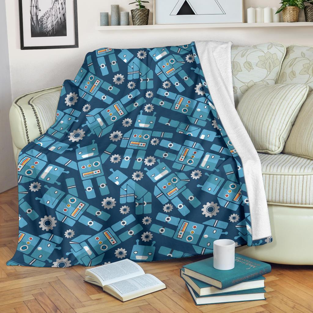 Robot Cyborg Pattern Print Blanket-grizzshop