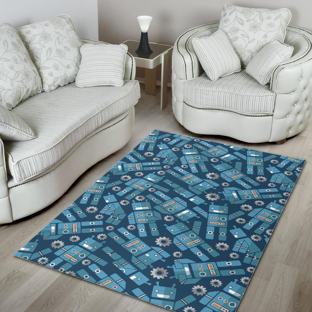 Robot Cyborg Pattern Print Floor Mat-grizzshop