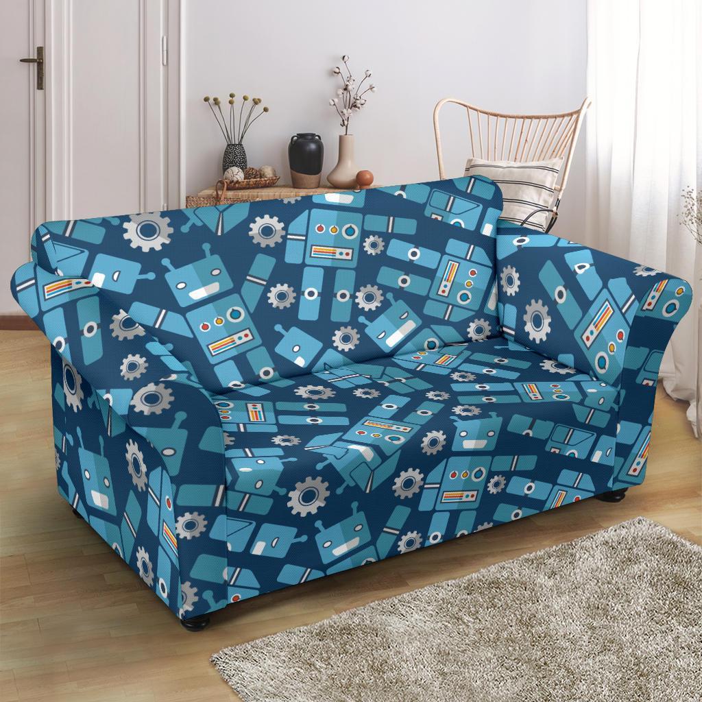 Robot Cyborg Pattern Print Loveseat Cover-grizzshop