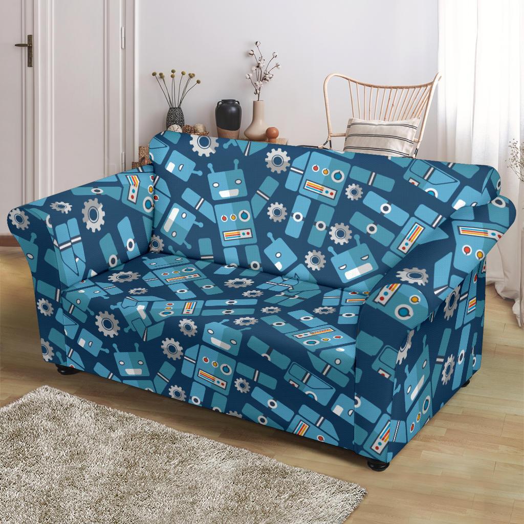 Robot Cyborg Pattern Print Loveseat Cover-grizzshop