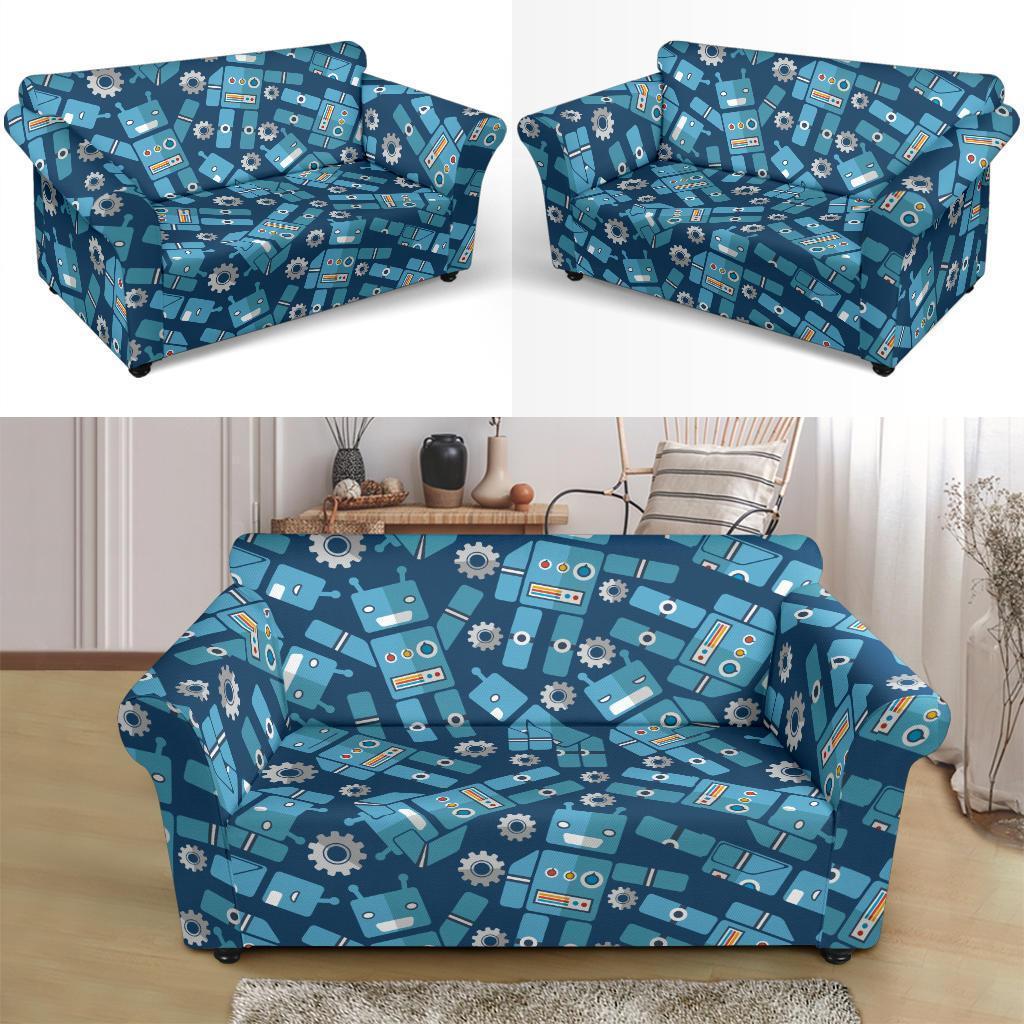 Robot Cyborg Pattern Print Loveseat Cover-grizzshop