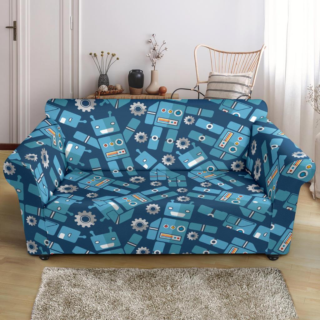 Robot Cyborg Pattern Print Loveseat Cover-grizzshop