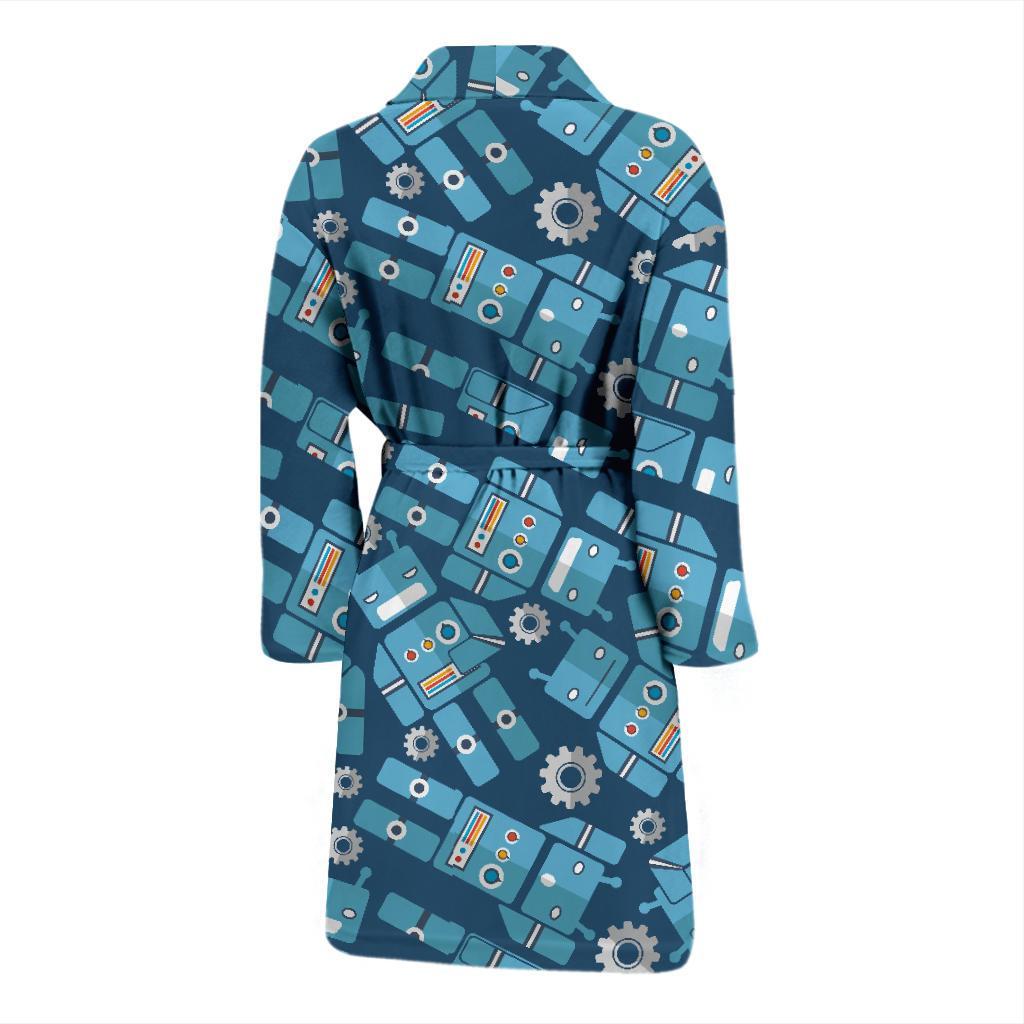 Robot Cyborg Pattern Print Men Long Robe-grizzshop