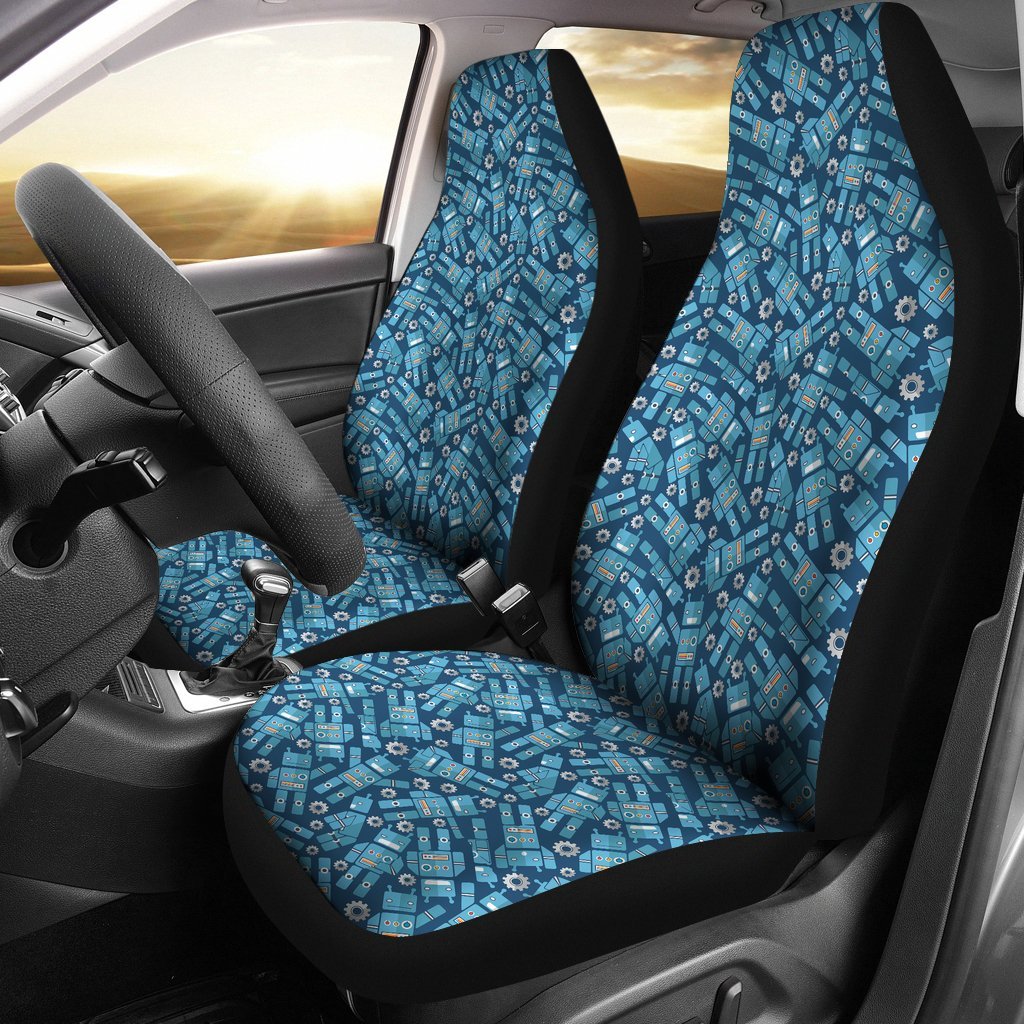 Robot Cyborg Pattern Print Universal Fit Car Seat Cover-grizzshop