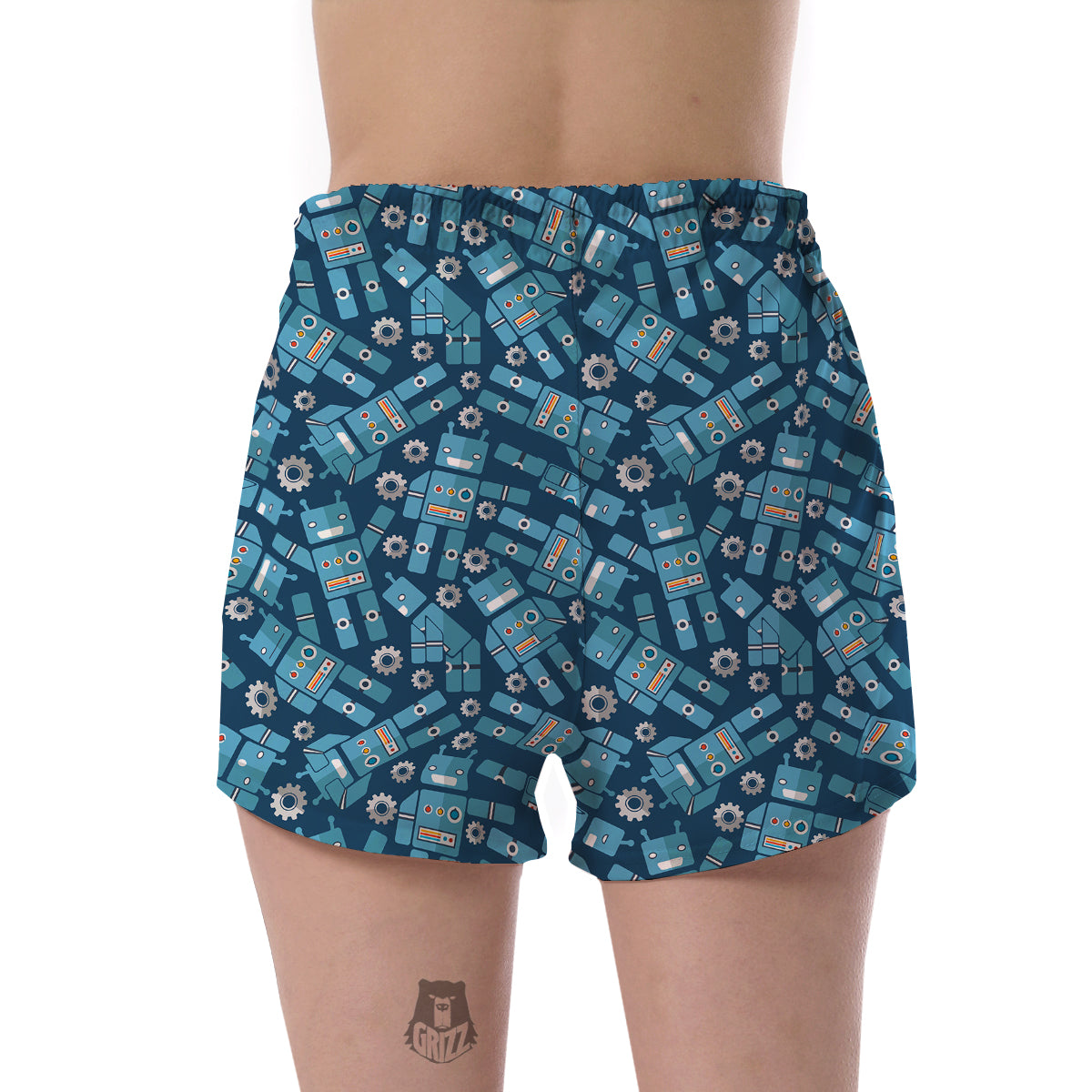 Robot Cyborg Pattern Print Women's Shorts-grizzshop