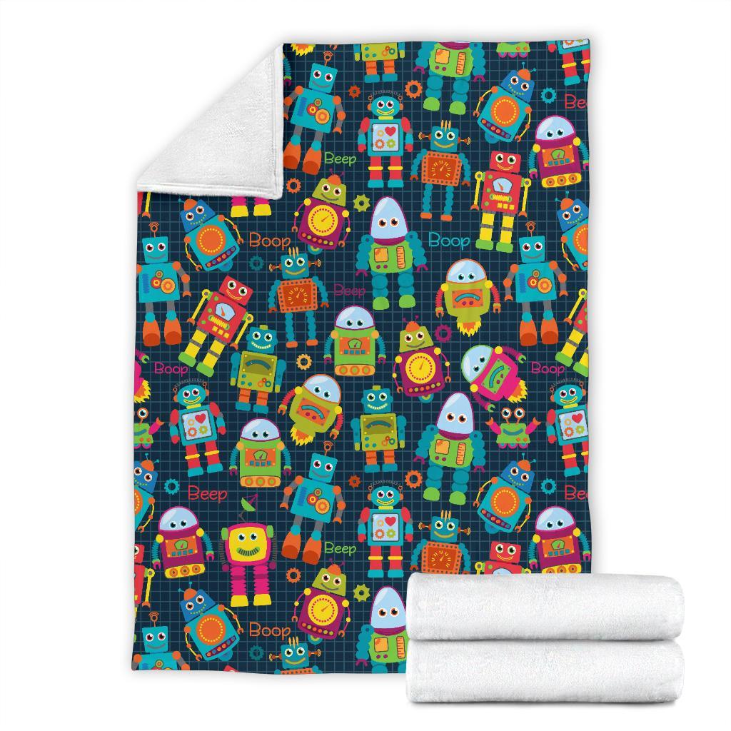 Robot Cyborg Print Pattern Blanket-grizzshop