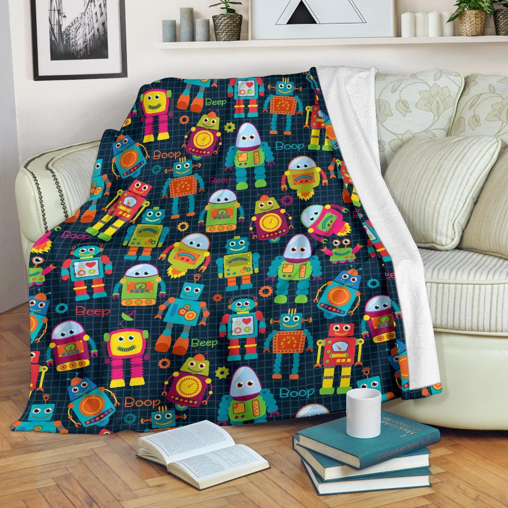 Robot Cyborg Print Pattern Blanket-grizzshop