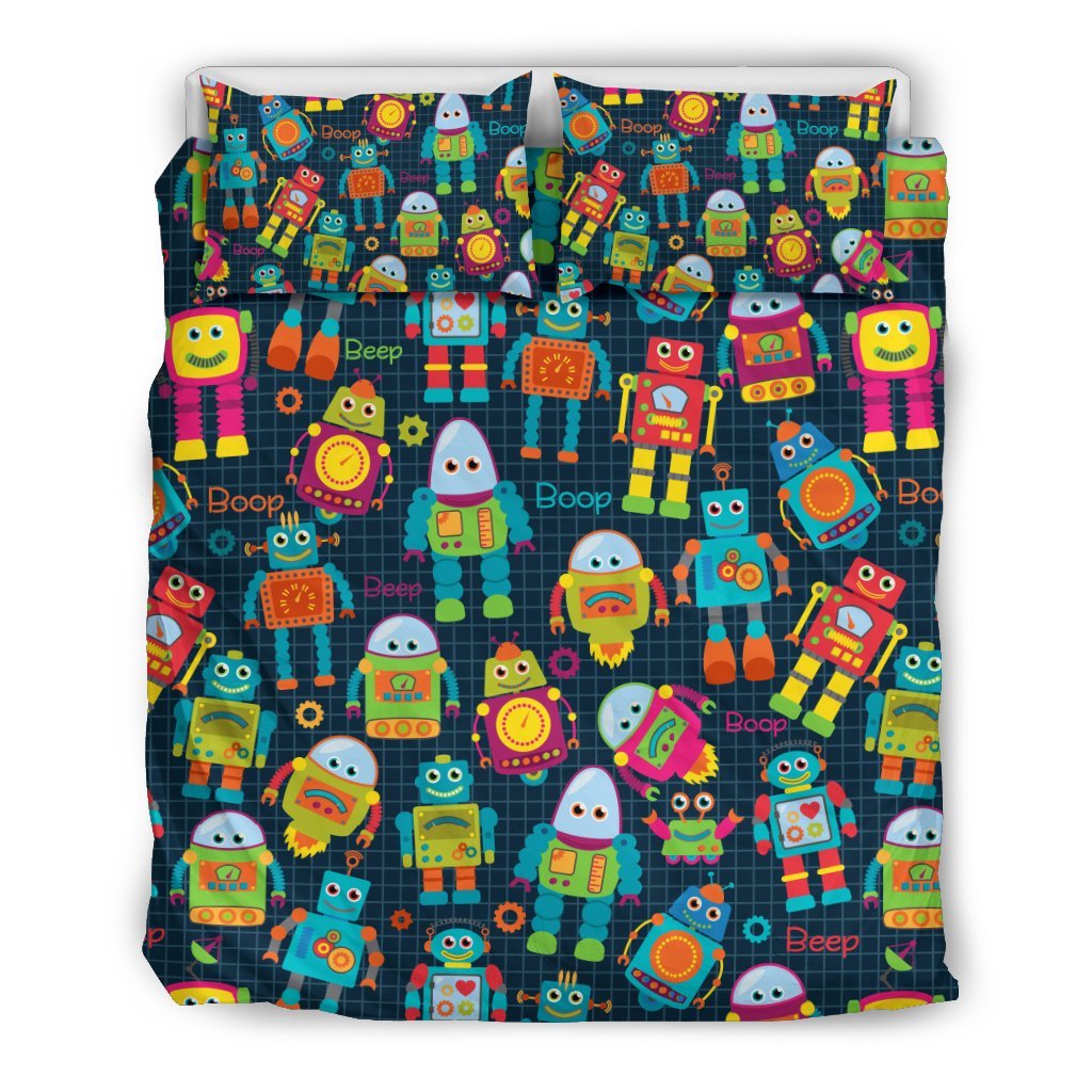 Robot Cyborg Print Pattern Duvet Cover Bedding Set-grizzshop