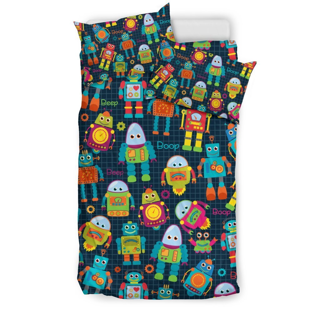 Robot Cyborg Print Pattern Duvet Cover Bedding Set-grizzshop