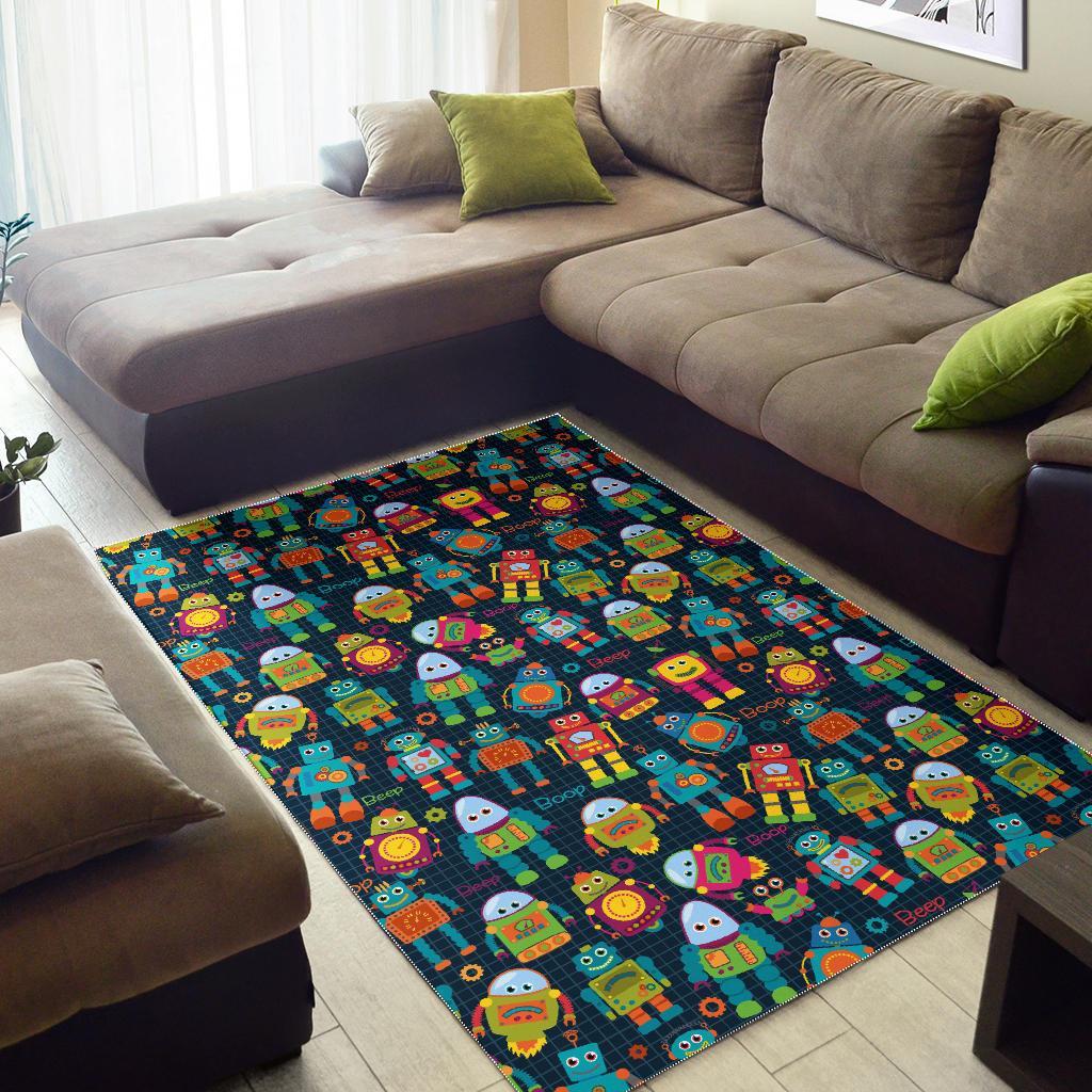 Robot Cyborg Print Pattern Floor Mat-grizzshop