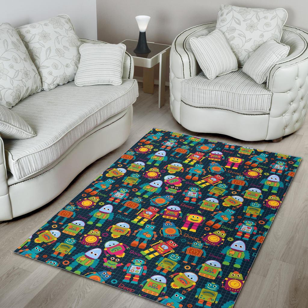 Robot Cyborg Print Pattern Floor Mat-grizzshop