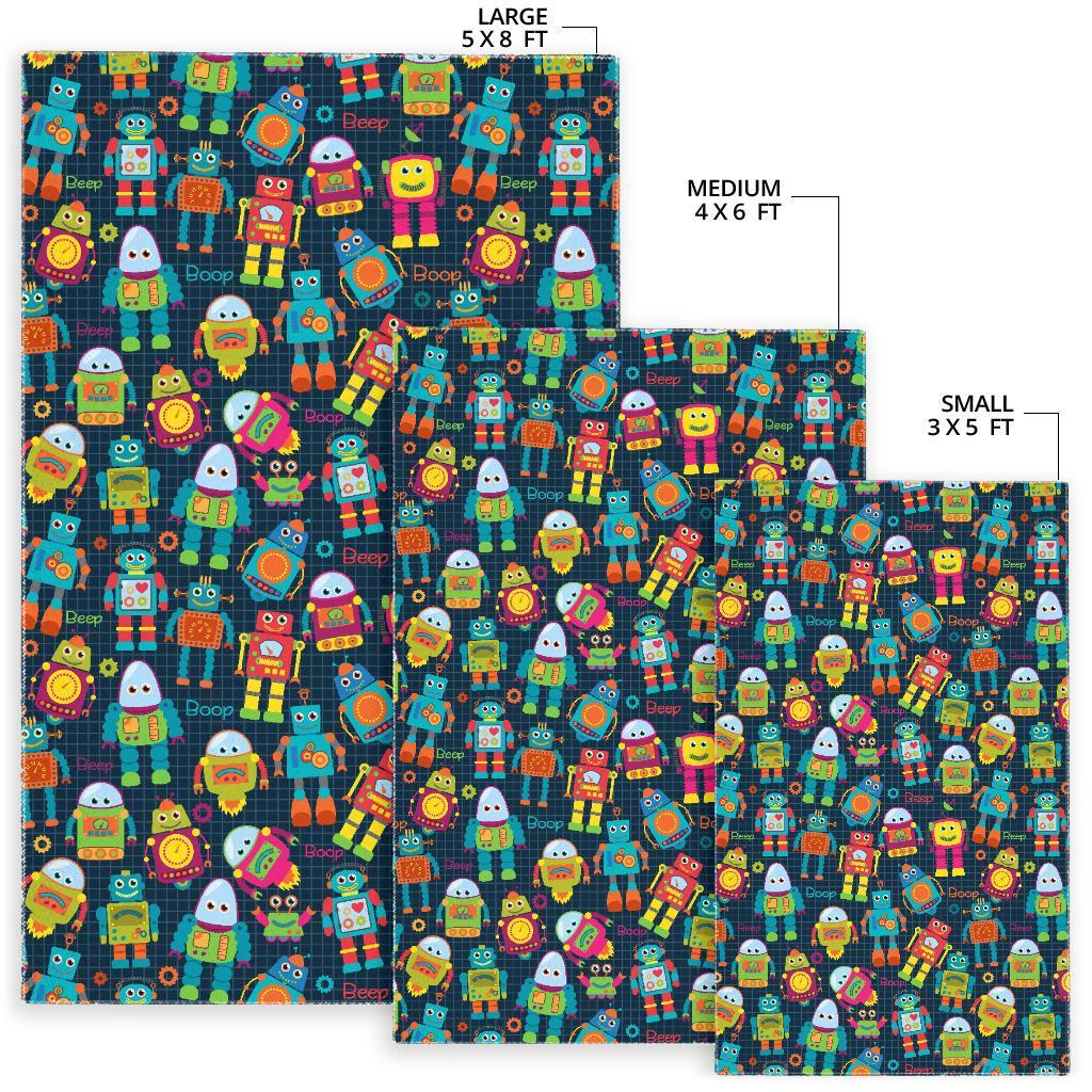 Robot Cyborg Print Pattern Floor Mat-grizzshop