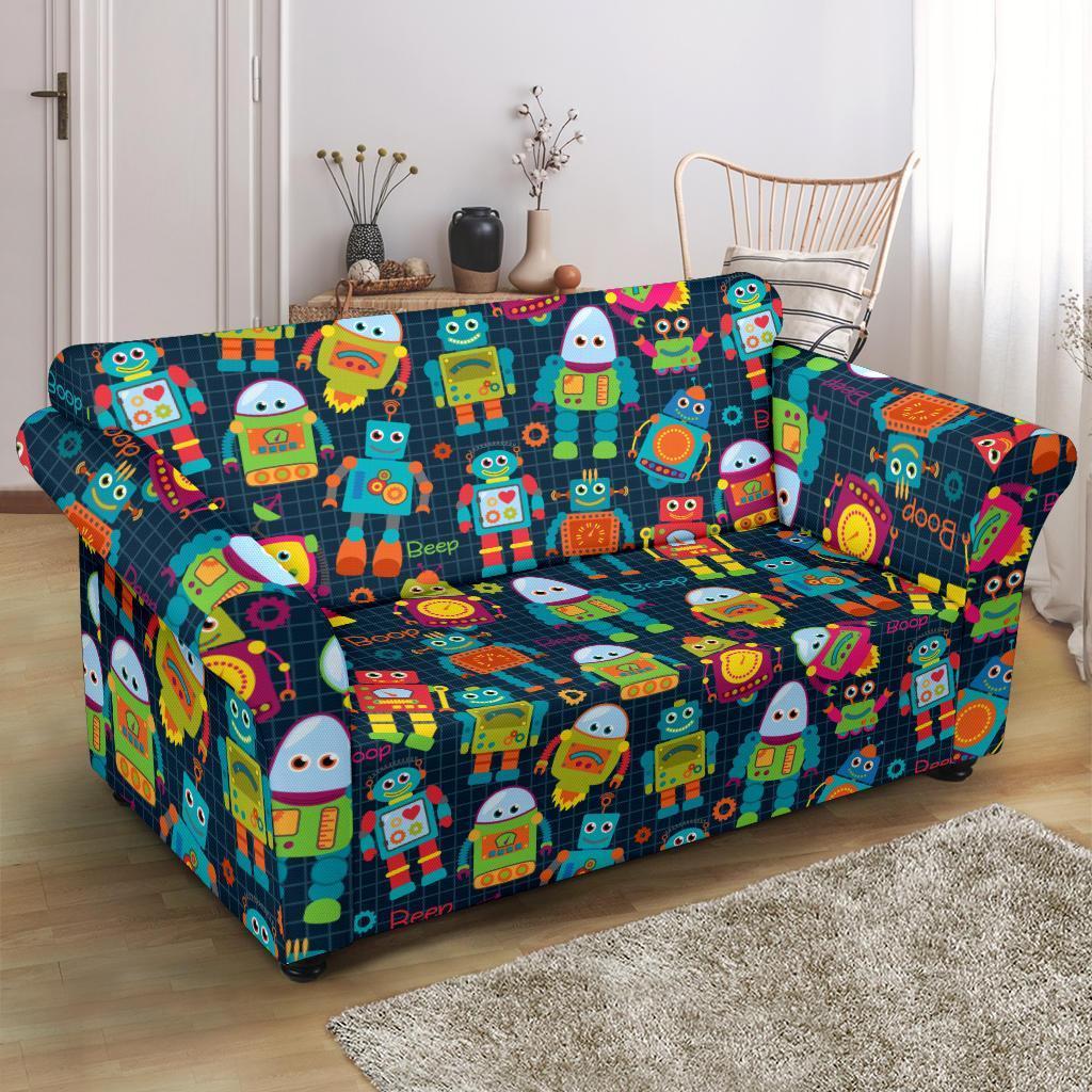 Robot Cyborg Print Pattern Loveseat Cover-grizzshop