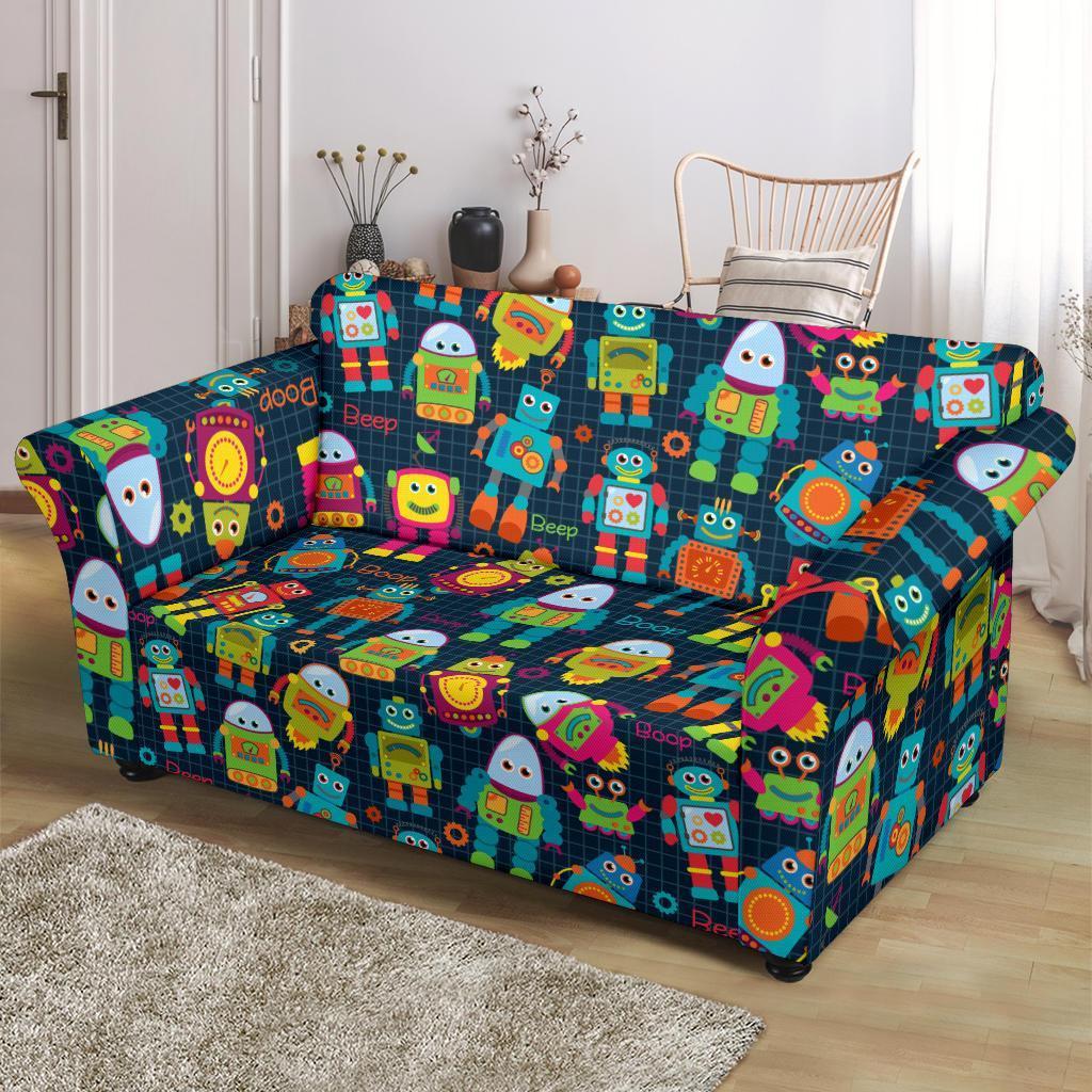 Robot Cyborg Print Pattern Loveseat Cover-grizzshop