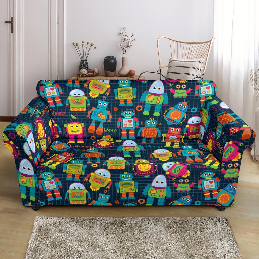 Robot Cyborg Print Pattern Loveseat Cover-grizzshop