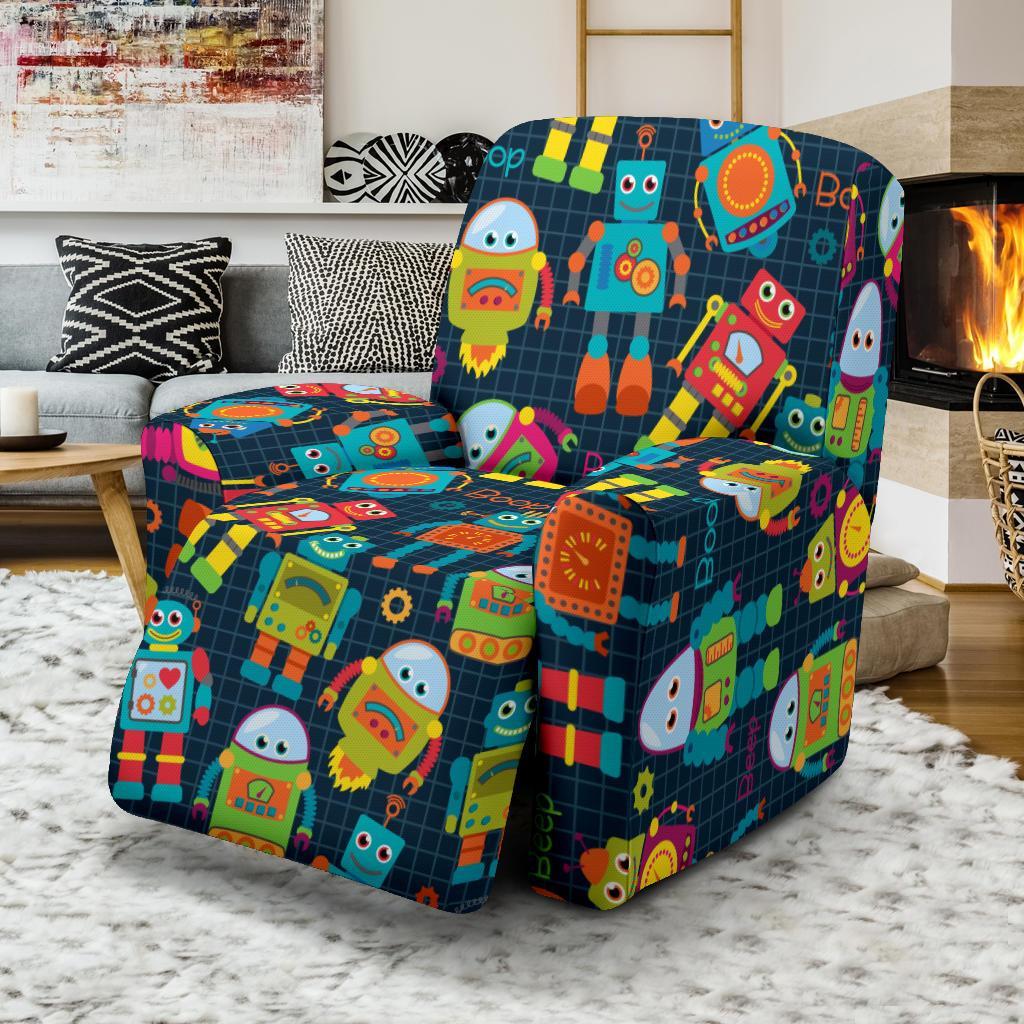 Robot Cyborg Print Pattern Recliner Cover-grizzshop