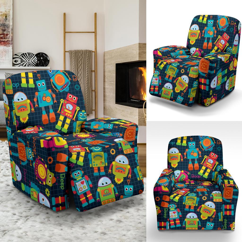 Robot Cyborg Print Pattern Recliner Cover-grizzshop