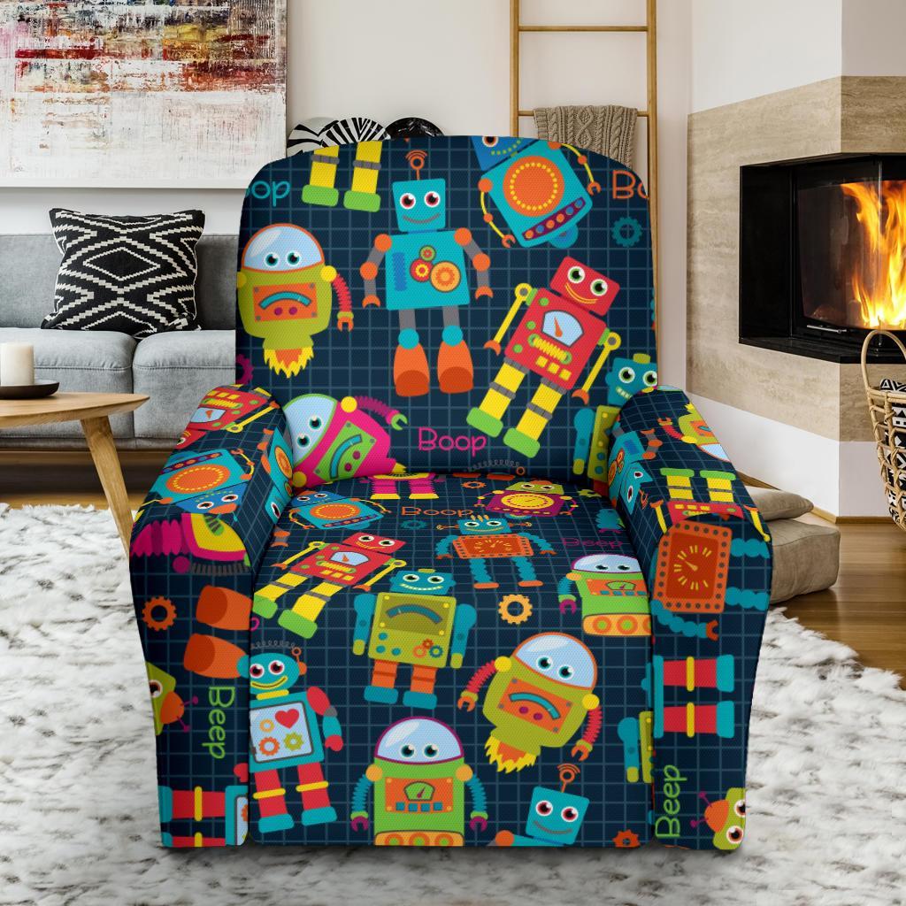 Robot Cyborg Print Pattern Recliner Cover-grizzshop