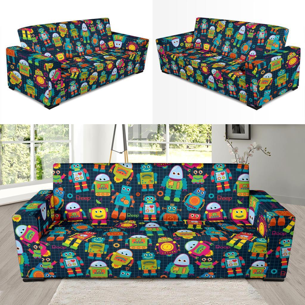 Robot Cyborg Print Pattern Sofa Covers-grizzshop