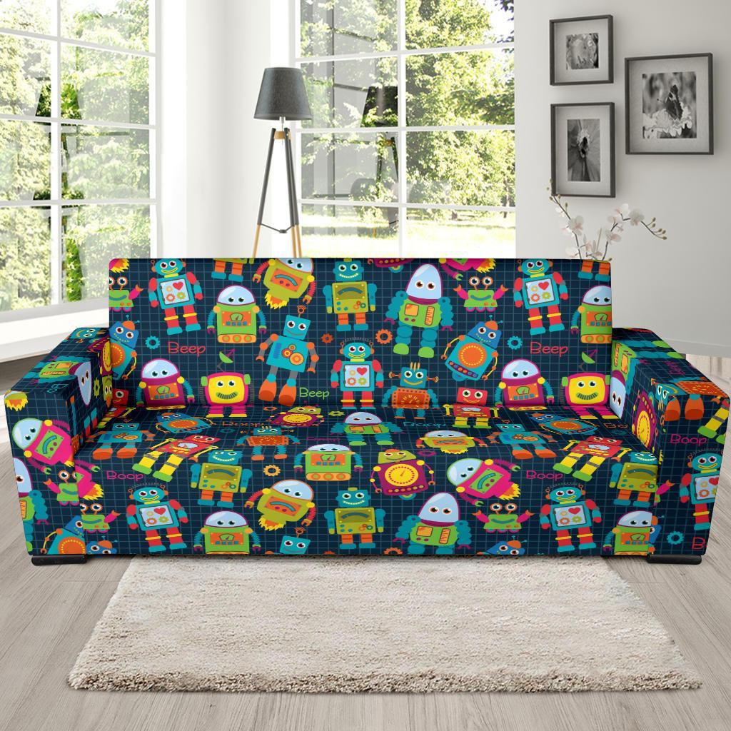 Robot Cyborg Print Pattern Sofa Covers-grizzshop