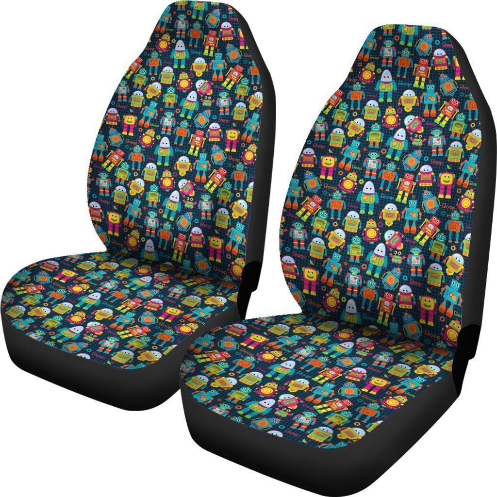 Robot Cyborg Print Pattern Universal Fit Car Seat Cover-grizzshop