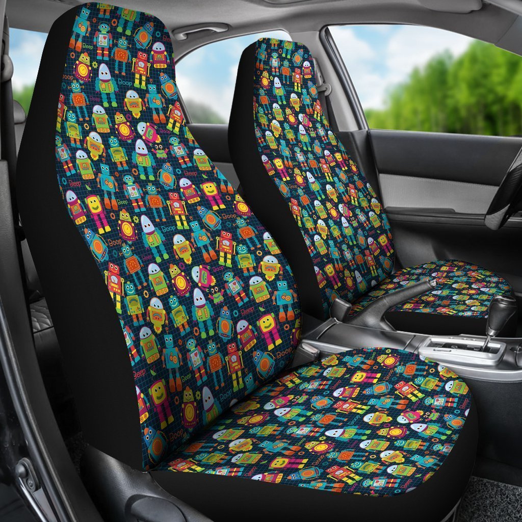 Robot Cyborg Print Pattern Universal Fit Car Seat Cover-grizzshop