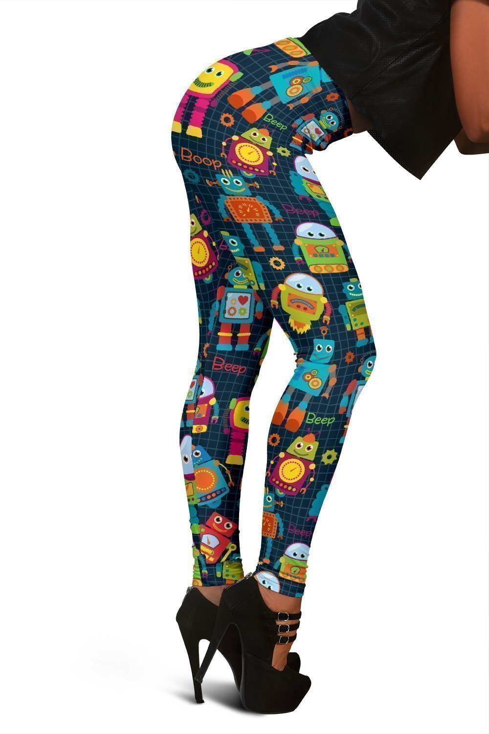 Robot Cyborg Print Pattern Women Leggings-grizzshop