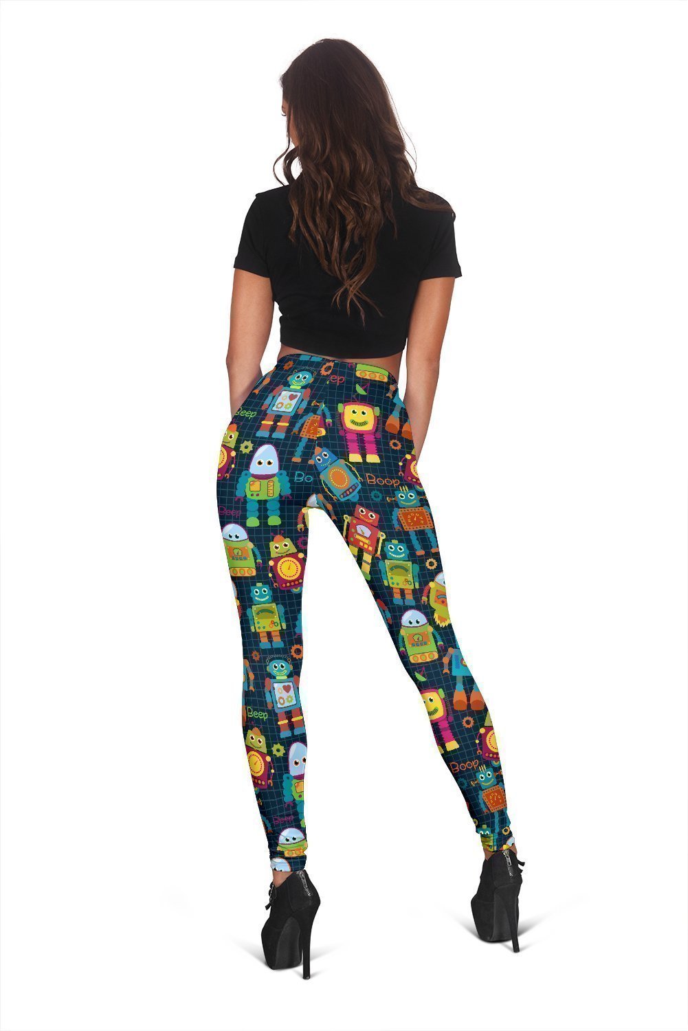 Robot Cyborg Print Pattern Women Leggings-grizzshop