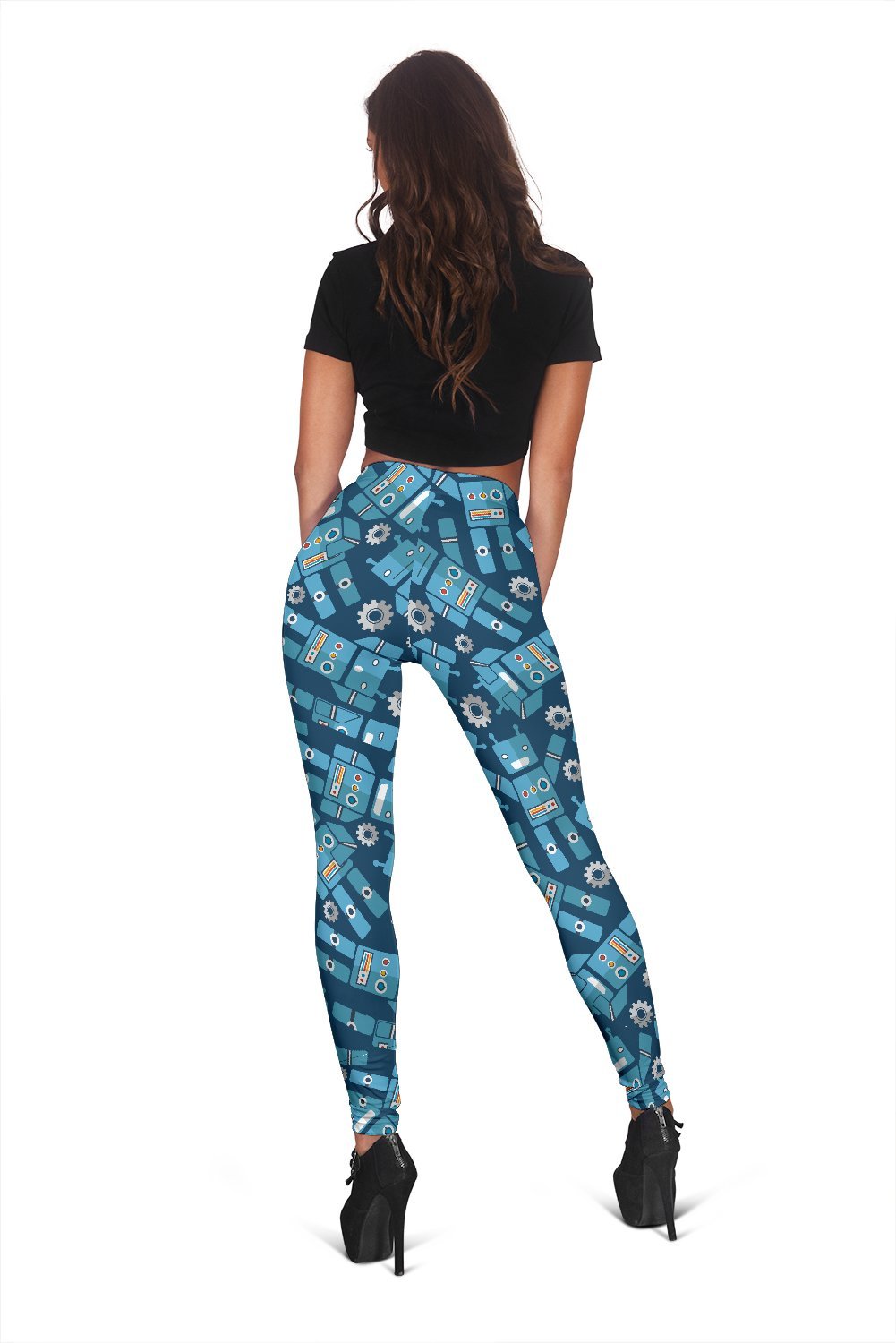 Robot Cyborg Print Pattern Women Leggings-grizzshop