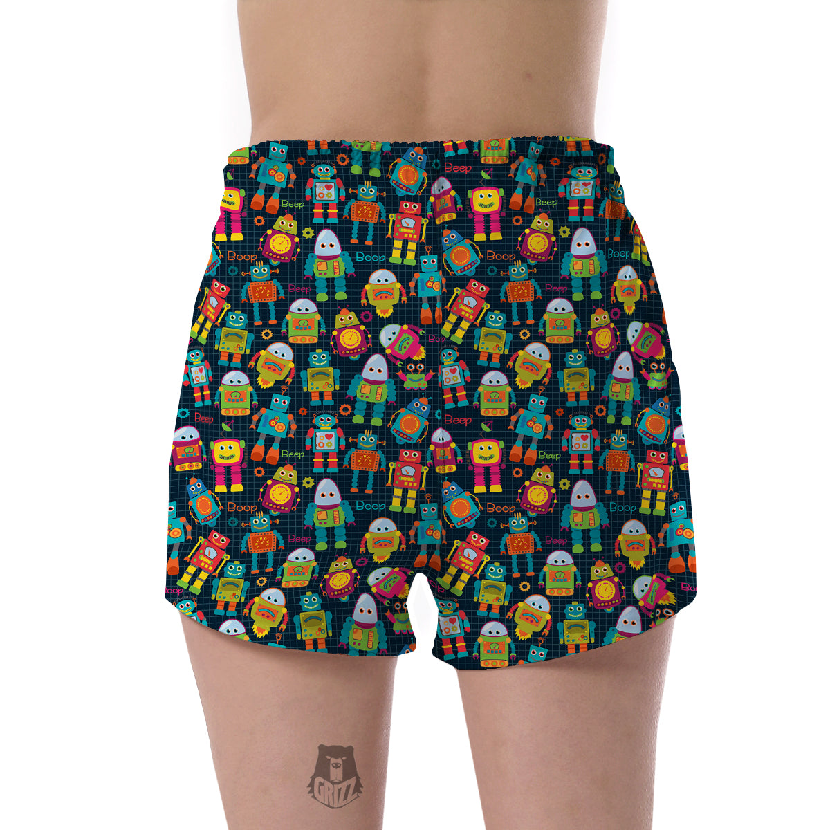 Robot Cyborg Print Pattern Women's Shorts-grizzshop