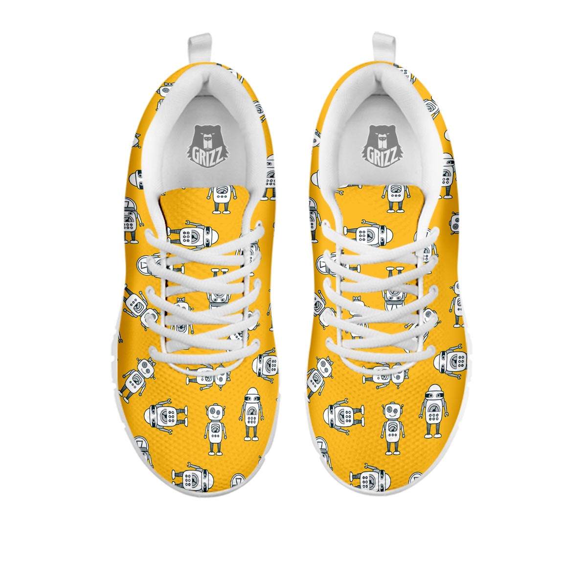 Robot Servant Print Pattern White Sneaker-grizzshop