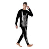 Rock And Roll White And Black Print Men's Pajamas-grizzshop