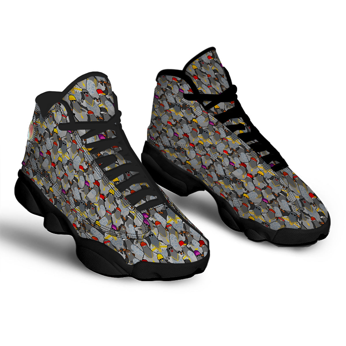 Rock Drove Gangster Print Pattern Black Basketball Shoes-grizzshop