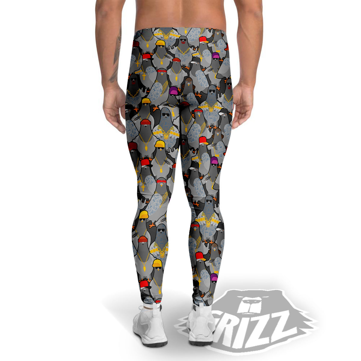 Rock Drove Gangster Print Pattern Men's Leggings-grizzshop